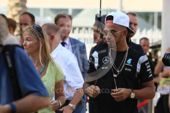 World © Octane Photographic Ltd. F1 Singapore GP paddock prior to the FIA Driver Press Conference part2, Yas Marina circuit, Abu Dhabi. Thursday 24th November 2016. Mercedes AMG Petronas – Lewis Hamilton. Digital Ref :