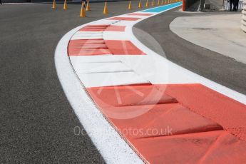 World © Octane Photographic Ltd. Turn 1 entry kerb looking back down the track. Thursday 24th November 2016, F1 Abu Dhabi GP - Track. Yas Marina circuit, Abu Dhabi. Digital Ref :