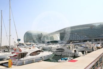 World © Octane Photographic Ltd. Yachts in the harbour. Thursday 24th November 2016, F1 Abu Dhabi GP - Paddock, Yas Marina circuit, Abu Dhabi. Digital Ref :