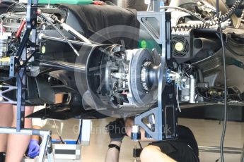 World © Octane Photographic Ltd. Mercedes AMG Petronas W07 Hybrid – Mechanics at work. Thursday 24th November 2016, F1 Abu Dhabi GP - Pitlane. Yas Marina circuit, Abu Dhabi. Digital Ref :