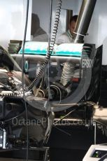 World © Octane Photographic Ltd. Mercedes AMG Petronas W07 Hybrid – Rear wing and suspension. Thursday 24th November 2016, F1 Abu Dhabi GP - Pitlane. Yas Marina circuit, Abu Dhabi. Digital Ref :