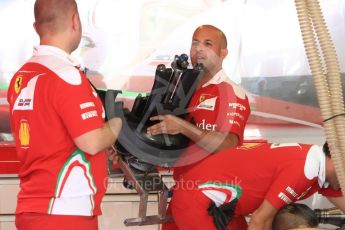 World © Octane Photographic Ltd. Scuderia Ferrari SF16-H - rear suspension. Thursday 24th November 2016, F1 Abu Dhabi GP - Pitlane, Yas Marina circuit, Abu Dhabi. Digital Ref :
