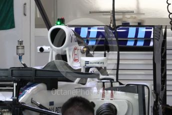 World © Octane Photographic Ltd. Williams Martini Racing, Williams Mercedes FW38 – Rear wing. Thursday 24th November 2016, F1 Abu Dhabi GP - Pitlane, Yas Marina circuit, Abu Dhabi. Digital Ref :