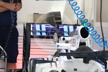 World © Octane Photographic Ltd. Williams Martini Racing, Williams Mercedes FW38 – Rear Wing. Thursday 24th November 2016, F1 Abu Dhabi GP - Pitlane, Yas Marina circuit, Abu Dhabi. Digital Ref :