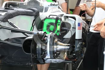 World © Octane Photographic Ltd. Haas F1 Team VF-16 – Turning Vane. Thursday 24th November 2016, F1 Abu Dhabi GP - Pitlane, Yas Marina circuit, Abu Dhabi. Digital Ref :