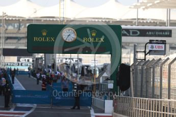 World © Octane Photographic Ltd. Rolex circuit timing board. Thursday 24th November 2016, F1 Abu Dhabi GP - Pitlane, Yas Marina circuit, Abu Dhabi. Digital Ref :