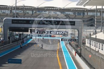 World © Octane Photographic Ltd. Start/finish straight. Thursday 24th November 2016, F1 Abu Dhabi GP - Pitlane, Yas Marina circuit, Abu Dhabi. Digital Ref :