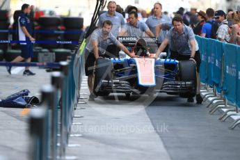World © Octane Photographic Ltd. Manor Racing MRT05 - Pascal Wehrlein. Thursday 24th November 2016, F1 Abu Dhabi GP - Pitlane, Yas Marina circuit, Abu Dhabi. Digital Ref :