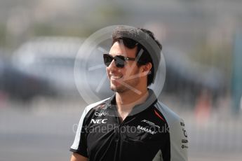 World © Octane Photographic Ltd. Sahara Force India VJM09 - Sergio Perez. Thursday 24th November 2016, F1 Abu Dhabi GP - Paddock, Yas Marina circuit, Abu Dhabi. Digital Ref :