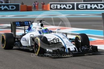 World © Octane Photographic Ltd. Williams Martini Racing, Williams Mercedes FW38 – Felipe Massa. Friday 25th November 2016, F1 Abu Dhabi GP - Practice 1, Yas Marina circuit, Abu Dhabi. Digital Ref :