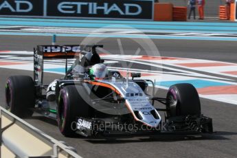 World © Octane Photographic Ltd. Sahara Force India VJM09 Development Driver – Alfonso Celis. Friday 25th November 2016, F1 Abu Dhabi GP - Practice 1, Yas Marina circuit, Abu Dhabi. Digital Ref :