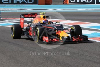 World © Octane Photographic Ltd. Red Bull Racing RB12 – Max Verstappen. Friday 25th November 2016, F1 Abu Dhabi GP - Practice 1, Yas Marina circuit, Abu Dhabi. Digital Ref :