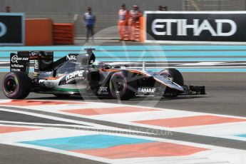 World © Octane Photographic Ltd. Sahara Force India VJM09 Development Driver – Alfonso Celis. Friday 25th November 2016, F1 Abu Dhabi GP - Practice 1, Yas Marina circuit, Abu Dhabi. Digital Ref :