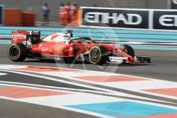 World © Octane Photographic Ltd. Scuderia Ferrari SF16-H with Halo – Sebastian Vettel. Friday 25th November 2016, F1 Abu Dhabi GP - Practice 1, Yas Marina circuit, Abu Dhabi. Digital Ref :