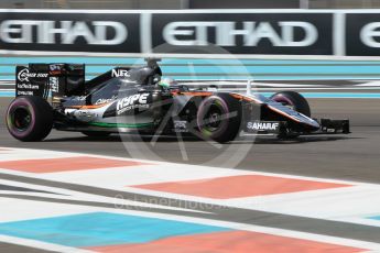 World © Octane Photographic Ltd. Sahara Force India VJM09 Development Driver – Alfonso Celis. Friday 25th November 2016, F1 Abu Dhabi GP - Practice 1, Yas Marina circuit, Abu Dhabi. Digital Ref :