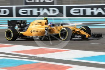 World © Octane Photographic Ltd. Renault Sport F1 Team RS16 – Jolyon Palmer. Friday 25th November 2016, F1 Abu Dhabi GP - Practice 1, Yas Marina circuit, Abu Dhabi. Digital Ref :