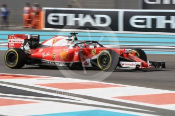 World © Octane Photographic Ltd. Scuderia Ferrari SF16-H with Halo – Sebastian Vettel. Friday 25th November 2016, F1 Abu Dhabi GP - Practice 1, Yas Marina circuit, Abu Dhabi. Digital Ref :