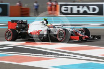 World © Octane Photographic Ltd. Haas F1 Team VF-16 - Esteban Gutierrez. Friday 25th November 2016, F1 Abu Dhabi GP - Practice 1, Yas Marina circuit, Abu Dhabi. Digital Ref :