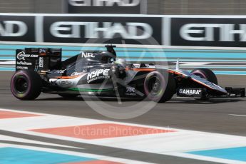 World © Octane Photographic Ltd. Sahara Force India VJM09 Development Driver – Alfonso Celis. Friday 25th November 2016, F1 Abu Dhabi GP - Practice 1, Yas Marina circuit, Abu Dhabi. Digital Ref :