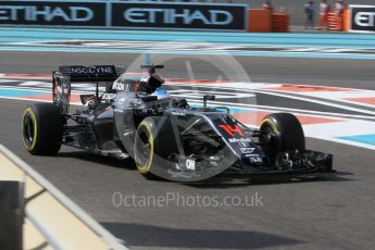 World © Octane Photographic Ltd. McLaren Honda MP4-31 – Fernando Alonso. Friday 25th November 2016, F1 Abu Dhabi GP - Practice 1, Yas Marina circuit, Abu Dhabi. Digital Ref :