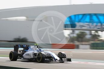 World © Octane Photographic Ltd. Williams Martini Racing, Williams Mercedes FW38 – Valtteri Bottas. Friday 25th November 2016, F1 Abu Dhabi GP - Practice 1, Yas Marina circuit, Abu Dhabi. Digital Ref :