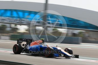 World © Octane Photographic Ltd. Manor Racing MRT05 Development Driver – Jordan King. Friday 25th November 2016, F1 Abu Dhabi GP - Practice 1, Yas Marina circuit, Abu Dhabi. Digital Ref :