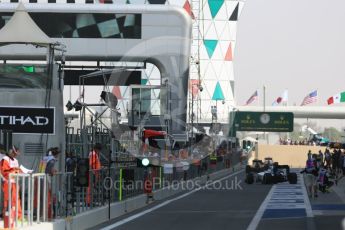 World © Octane Photographic Ltd. Williams heading out the pitlane at the start of the session. Friday 25th November 2016, F1 Abu Dhabi GP - Practice 1, Yas Marina circuit, Abu Dhabi. Digital Ref :