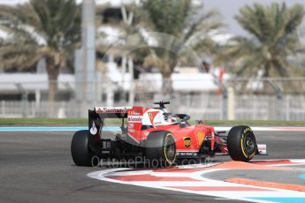 World © Octane Photographic Ltd. Scuderia Ferrari SF16-H – Sebastian Vettel with halo. Friday 25th November 2016, F1 Abu Dhabi GP - Practice 1, Yas Marina circuit, Abu Dhabi. Digital Ref : 1756LB1D7847