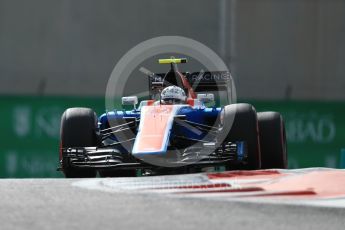 World © Octane Photographic Ltd. Manor Racing MRT05 Development Driver – Jordan King. Friday 25th November 2016, F1 Abu Dhabi GP - Practice 1, Yas Marina circuit, Abu Dhabi. Digital Ref : 1756LB1D7888