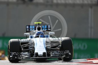 World © Octane Photographic Ltd. Williams Martini Racing, Williams Mercedes FW38 – Valtteri Bottas. Friday 25th November 2016, F1 Abu Dhabi GP - Practice 1, Yas Marina circuit, Abu Dhabi. Digital Ref : 1756LB1D7921