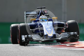 World © Octane Photographic Ltd. Sauber F1 Team C35 – Marcus Ericsson. Friday 25th November 2016, F1 Abu Dhabi GP - Practice 1, Yas Marina circuit, Abu Dhabi. Digital Ref : 1756LB1D7946