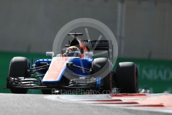 World © Octane Photographic Ltd. Manor Racing MRT05 - Pascal Wehrlein. Friday 25th November 2016, F1 Abu Dhabi GP - Practice 1, Yas Marina circuit, Abu Dhabi. Digital Ref : 1756LB1D7955