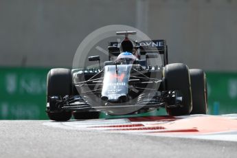 World © Octane Photographic Ltd. McLaren Honda MP4-31 – Fernando Alonso. Friday 25th November 2016, F1 Abu Dhabi GP - Practice 1, Yas Marina circuit, Abu Dhabi. Digital Ref : 1756LB1D7985