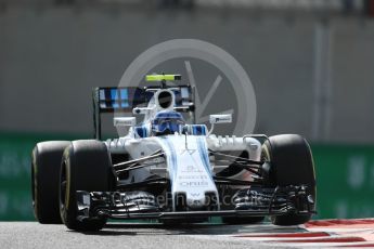 World © Octane Photographic Ltd. Williams Martini Racing, Williams Mercedes FW38 – Valtteri Bottas. Friday 25th November 2016, F1 Abu Dhabi GP - Practice 1, Yas Marina circuit, Abu Dhabi. Digital Ref : 1756LB1D8014