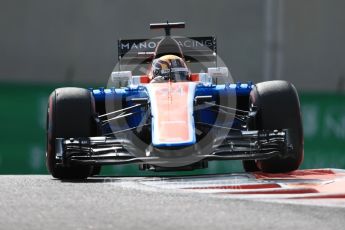 World © Octane Photographic Ltd. Manor Racing MRT05 - Pascal Wehrlein. Friday 25th November 2016, F1 Abu Dhabi GP - Practice 1, Yas Marina circuit, Abu Dhabi. Digital Ref : 1756LB1D8096