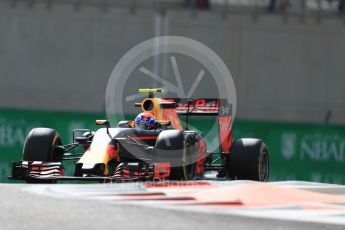 World © Octane Photographic Ltd. Red Bull Racing RB12 – Max Verstappen. Friday 25th November 2016, F1 Abu Dhabi GP - Practice 1, Yas Marina circuit, Abu Dhabi. Digital Ref : 1756LB1D8121