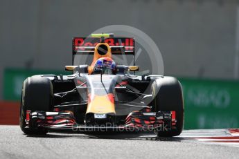 World © Octane Photographic Ltd. Red Bull Racing RB12 – Max Verstappen. Friday 25th November 2016, F1 Abu Dhabi GP - Practice 1, Yas Marina circuit, Abu Dhabi. Digital Ref : 1756LB1D8125