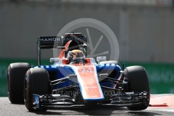 World © Octane Photographic Ltd. Manor Racing MRT05 - Pascal Wehrlein. Friday 25th November 2016, F1 Abu Dhabi GP - Practice 1, Yas Marina circuit, Abu Dhabi. Digital Ref : 1756LB1D8192