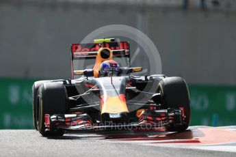 World © Octane Photographic Ltd. Red Bull Racing RB12 – Max Verstappen. Friday 25th November 2016, F1 Abu Dhabi GP - Practice 1, Yas Marina circuit, Abu Dhabi. Digital Ref : 1756LB1D8200