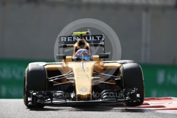 World © Octane Photographic Ltd. Renault Sport F1 Team RS16 – Jolyon Palmer. Friday 25th November 2016, F1 Abu Dhabi GP - Practice 1, Yas Marina circuit, Abu Dhabi. Digital Ref : 1756LB1D8206