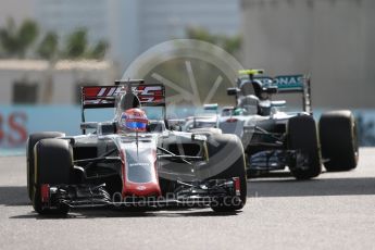 World © Octane Photographic Ltd. Haas F1 Team VF-16 – Romain Grosjean. Friday 25th November 2016, F1 Abu Dhabi GP - Practice 1, Yas Marina circuit, Abu Dhabi. Digital Ref : 1756LB1D8316