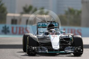 World © Octane Photographic Ltd. Mercedes AMG Petronas W07 Hybrid – Lewis Hamilton. Friday 25th November 2016, F1 Abu Dhabi GP - Practice 1. Yas Marina circuit, Abu Dhabi. Digital Ref : 1756LB1D8346