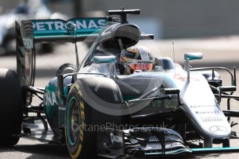 World © Octane Photographic Ltd. Mercedes AMG Petronas W07 Hybrid – Lewis Hamilton. Friday 25th November 2016, F1 Abu Dhabi GP - Practice 1. Yas Marina circuit, Abu Dhabi. Digital Ref : 1756LB1D8353
