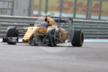 World © Octane Photographic Ltd. Renault Sport F1 Team RS16 – Jolyon Palmer. Friday 25th November 2016, F1 Abu Dhabi GP - Practice 1, Yas Marina circuit, Abu Dhabi. Digital Ref : 1756LB1D8413