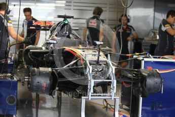 World © Octane Photographic Ltd. Scuderia Toro Rosso STR11 – Front Suspension. Friday 25th November 2016, F1 Abu Dhabi GP - Practice 1, Yas Marina circuit, Abu Dhabi. Digital Ref :