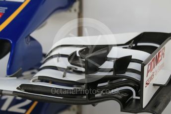 World © Octane Photographic Ltd. Sauber F1 Team C35 – Front Wing. Friday 25th November 2016, F1 Abu Dhabi GP - Practice 1, Yas Marina circuit, Abu Dhabi. Digital Ref :