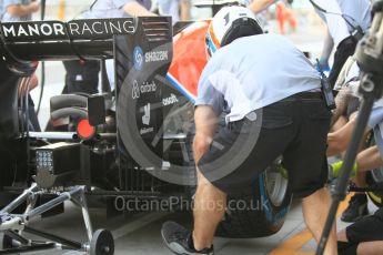 World © Octane Photographic Ltd. Manor Racing MRT05 - Pit Stop Practice. Friday 25th November 2016, F1 Abu Dhabi GP - Practice 1, Yas Marina circuit, Abu Dhabi. Digital Ref :