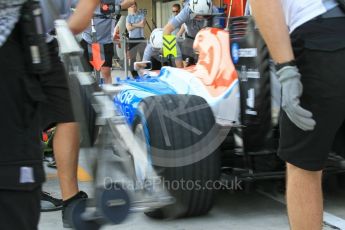 World © Octane Photographic Ltd. Manor Racing MRT05 - Pit Stop Practice. Friday 25th November 2016, F1 Abu Dhabi GP - Practice 1, Yas Marina circuit, Abu Dhabi. Digital Ref :