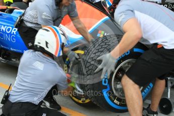 World © Octane Photographic Ltd. Manor Racing MRT05 - Pit Stop Practice. Friday 25th November 2016, F1 Abu Dhabi GP - Practice 1, Yas Marina circuit, Abu Dhabi. Digital Ref :