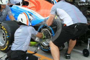 World © Octane Photographic Ltd. Manor Racing MRT05 - Pit Stop Practice. Friday 25th November 2016, F1 Abu Dhabi GP - Practice 1, Yas Marina circuit, Abu Dhabi. Digital Ref :